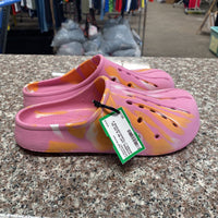 WOMENS JUST BE SLIDE ON SHOES LT FUSHIA/ORANGE 8