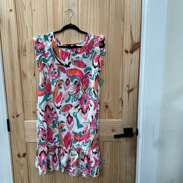 WOMENS SHEIN CASUAL DRESS PINK/BLK/ORANGE 3X