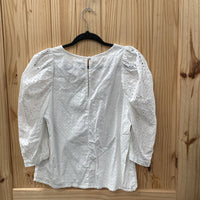 WOMENS A NEW DAY WHITE EYLET CASUAL TOP M