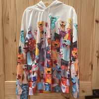 WOMENS HOODIE W/DOGS S NWT