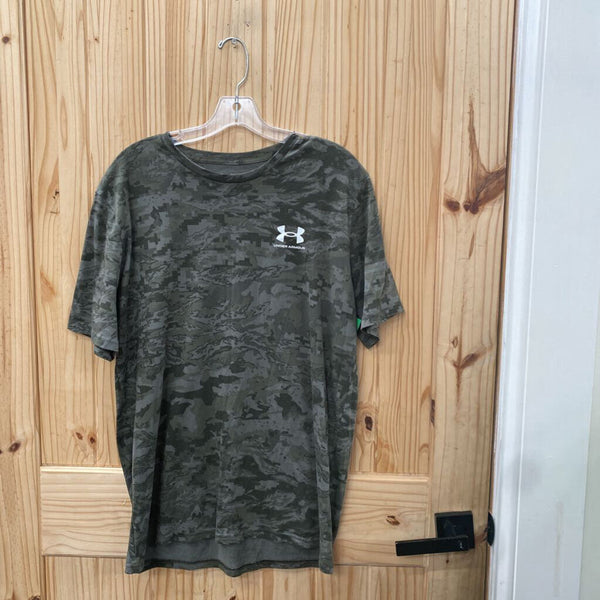 MENS UNDER ARMOUR GREEN CAMO SHIRT L