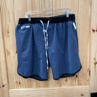 MENS BURNSIDE BLUE/BLK SHORTS 2XL