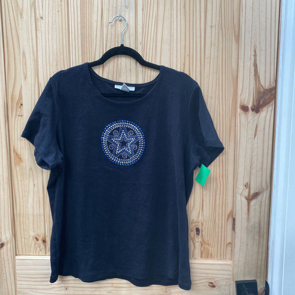 WOMENS REBECCA MALONE BLK SHIRT 1X