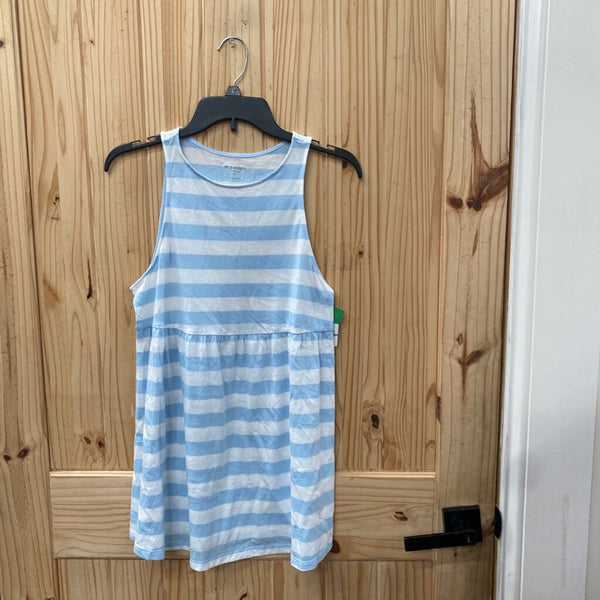 WOMENS MATERNITY SKY BLUE/WHITE STRIPE SL TOP M NWT