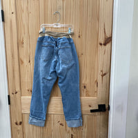 WOMENS INDIGO BLUE LT DENIM DIST. MATERNITY JEANS M