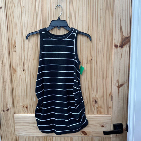 WOMENS MAURICES BLK/WHIET STRIPE MATERNITY TOP M