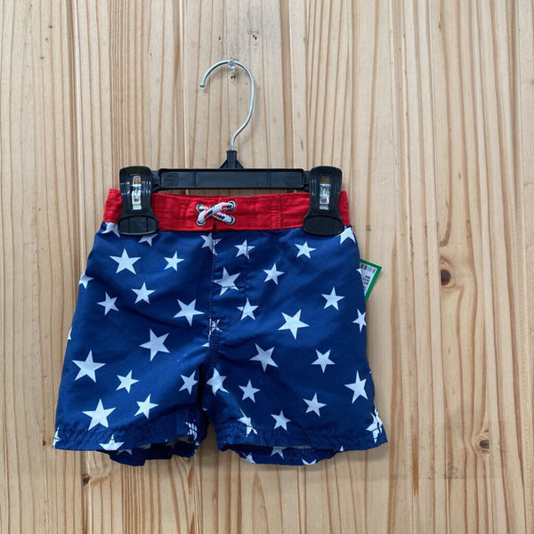 BOYS OSHKOSH NAVY BLUE SHORTS W/WHITE STARS 18M