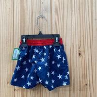BOYS OSHKOSH NAVY BLUE SHORTS W/WHITE STARS 18M