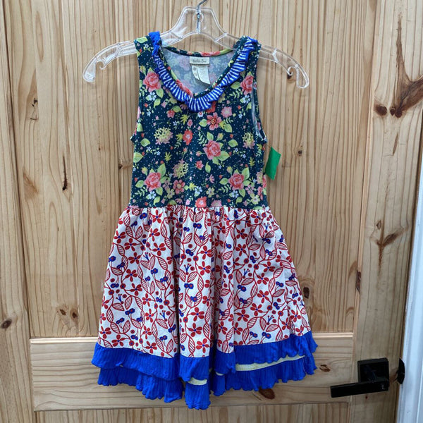 GIRLS MATILDA JANE SL DRESS RED/WHITE/BLUE/MULTI COLOR 8