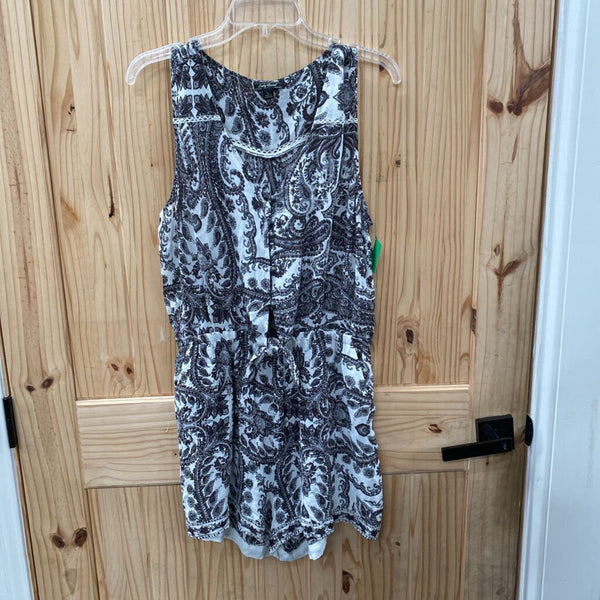 WOMENS LUCKY BRAND SL ROMPER BLK/WHITE L