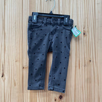 GIRLS OLD NAVY BLK DENIM JEGGINGS 6/12M