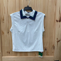 WOMENS HALARA SL TOP WHITE/NAVY BLUE/DK GREEN M NWT