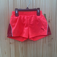 GIRLS PUMA SHORTS BRIGHT ORANGE/BLK 4