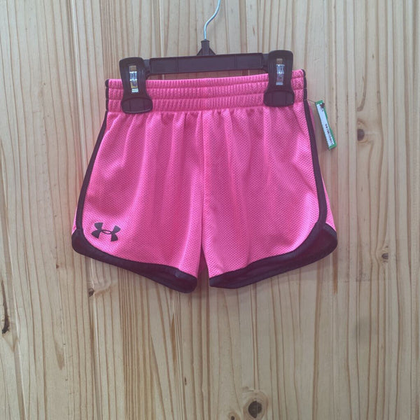 GIRLS UNDER ARMOUR SHORTS PINK/BLK 4