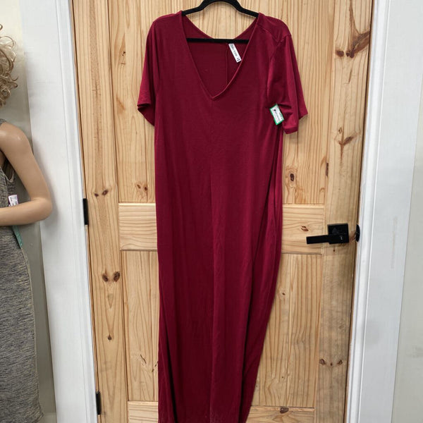 WOMENS ZENANA PREMIUM MAROON DRESS SIZE XL