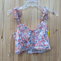 WOMENS KENDALL + KYLIE FLORAL SL CROP TOP S