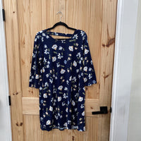 WOMENS NINE BRITTON NAVY BLUE FLORAL DRESS M