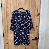 WOMENS NINE BRITTON NAVY BLUE FLORAL DRESS M