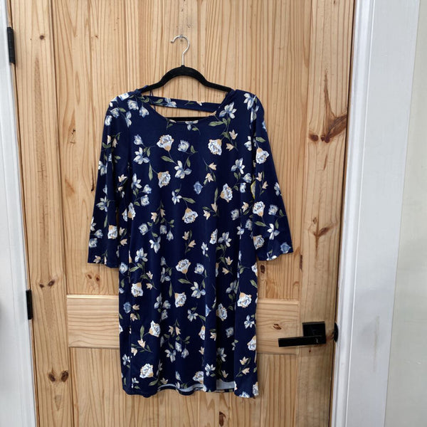 WOMENS NINE BRITTON NAVY BLUE FLORAL DRESS M