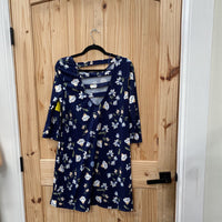 WOMENS NINE BRITTON NAVY BLUE FLORAL DRESS M