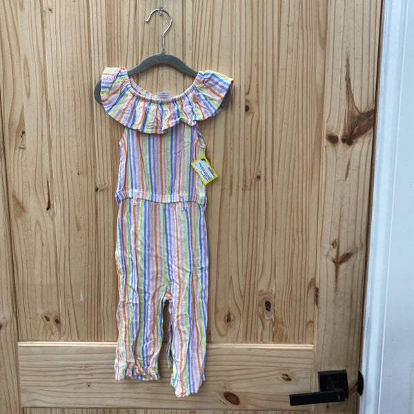 GIRLS WONDER NATION SL ROMPER MULTI COLOR STRIPE 3T