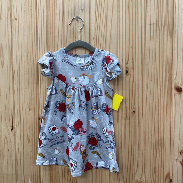 GIRLS GOOD READS LT GREY DRESS XS 12/18M