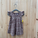 GIRL SOUTHERN STYLE LT BROWN DRESS W/ARROWS 6/12M