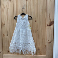 GIRLS WHITE SL DRESS CROCHET M 3T