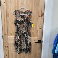 WOMENS SPEED CONTROL BLK FLORAL SL DRESS 2X