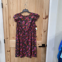 WOMENS SHEIN BLK/FUSHIA/ORANGE FLORAL DRESS 3XL
