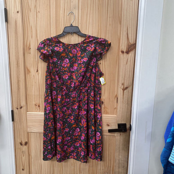 WOMENS SHEIN BLK/FUSHIA/ORANGE FLORAL DRESS 3XL