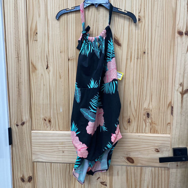 WOMENS CRANE BLK FLORAL SWIMSUIT XXL