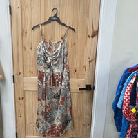 WOMENS CIDER SL DRESS PAISLEY DRESS GOLD/MAUVE/DK GREEN 3XL