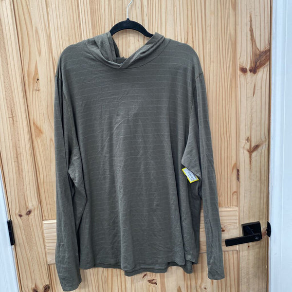 MENS VRST LS HOODED OLIVE GREEN SHIRT XXL NWT