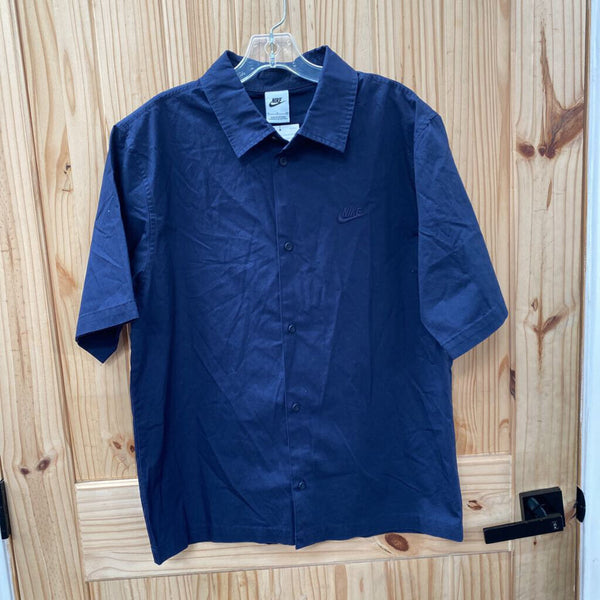 MENS NIKE NAVY BLUE BUTTON UP SHIRT S NWT