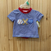 BOYS SOUTHER TATES 2PC SET WHITE/BLUE/RED W/BASEBALL/BASE/BATS 3M