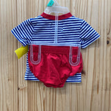 BOYS SOUTHER TATES 2PC SET WHITE/BLUE/RED W/BASEBALL/BASE/BATS 3M