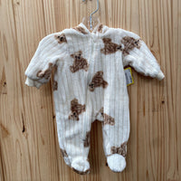 COZY CUB FLEECE ROMPER W/TEDDY BEARS NEWBORN