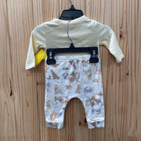 DISNEY BABY 2PC SET YELLOW/IVORY W/POOH BEAR AND FRIENDS 0/3M