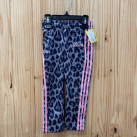 GIRLS ADIDAS PINK/GREY/BLK LEOPARD PANTS 2T