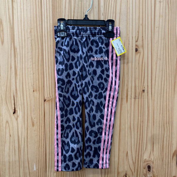 GIRLS ADIDAS PINK/GREY/BLK LEOPARD PANTS 2T