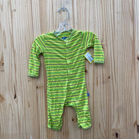 BOYS KICKEE PANTS ROMPER LIME GREEN/YELLOW 0/3M
