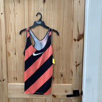 WOMENS NIKE PRO TANK CORAL/BLK STRIPE L