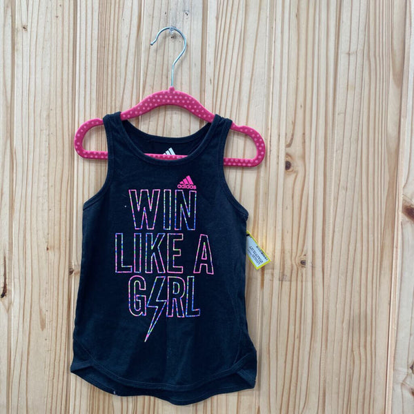 GIRLS ADIDAS TANK BLK/MULTI COLOR 4