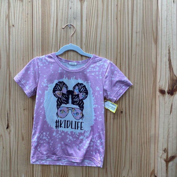 GIRLS KIDLIFE SHIRT LILAC BLEACHED L 4T
