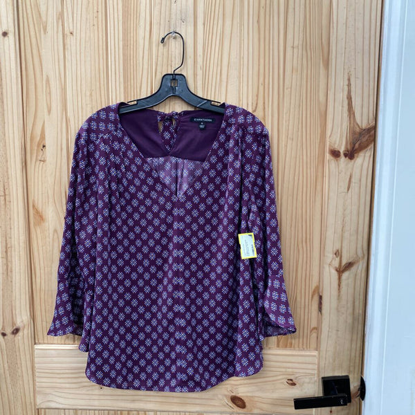 WOMENS 41 HAWTHORNE PLUM CASUAL TOP XL