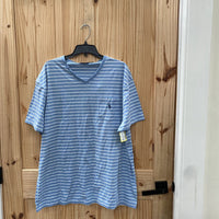 MENS POLO RALPH LAUREN SHIRT SKY BLUE/WHITE STRIPE XL NWT