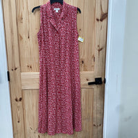 WOMENS CHRISTOPHER & BANKS SL DRESS RED/WHITE 10