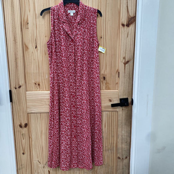 WOMENS CHRISTOPHER & BANKS SL DRESS RED/WHITE 10
