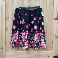 WOMENS GEORGE BLK/PINK FLORAL SKIRT 8